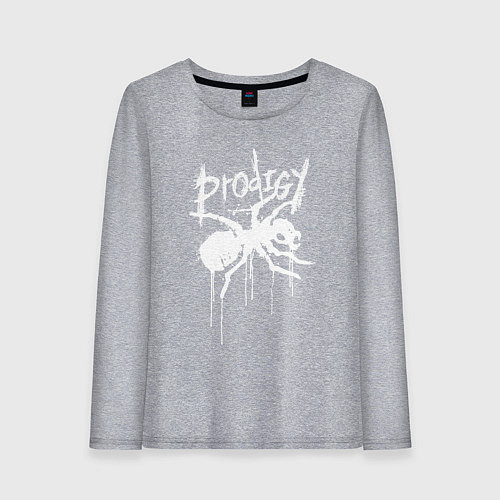 Женский лонгслив Draw white logo - Ant / Меланж – фото 1