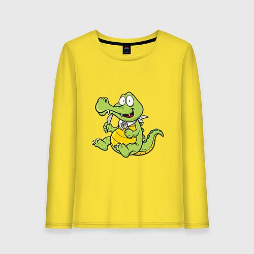 Женский лонгслив Hungry Crocodile / Желтый – фото 1