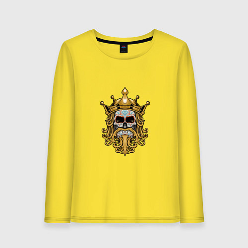 Женский лонгслив King - Skull / Желтый – фото 1