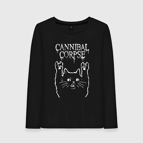 Женский лонгслив Cannibal Corpse Рок кот / Черный – фото 1