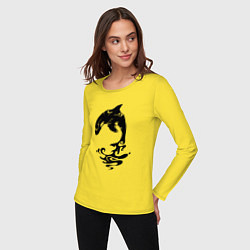Лонгслив хлопковый женский Чёрный Дельфин, цвет: желтый — фото 2