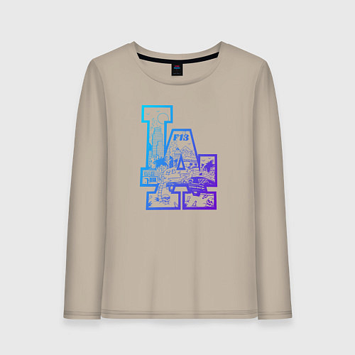 Женский лонгслив Los angeles lakers баскетбол / Миндальный – фото 1