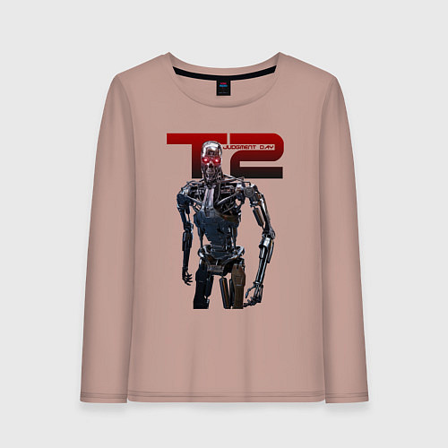 Женский лонгслив Terminator 2 - T800 / Пыльно-розовый – фото 1