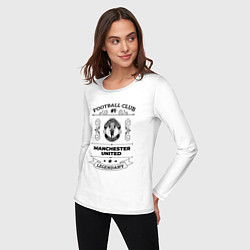 Лонгслив хлопковый женский Manchester United: Football Club Number 1 Legendar, цвет: белый — фото 2