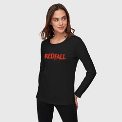 Лонгслив хлопковый женский Redfall logo, цвет: черный — фото 2