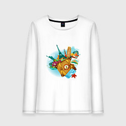 Женский лонгслив TRAVEL AROUND THE WORLD