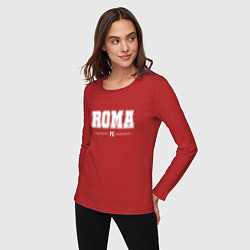 Лонгслив хлопковый женский Roma Football Club Классика, цвет: красный — фото 2