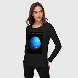Лонгслив хлопковый женский Blue Giant Голубой Гигант Space collections, цвет: черный — фото 2