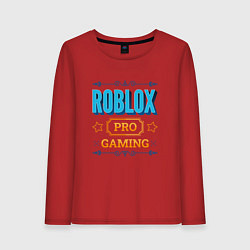 Лонгслив хлопковый женский Игра Roblox PRO Gaming, цвет: красный