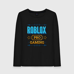 Лонгслив хлопковый женский Игра Roblox PRO Gaming, цвет: черный
