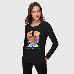 Лонгслив хлопковый женский NEW YORK KNIKS NBA, цвет: черный — фото 2