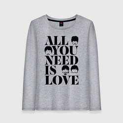 Женский лонгслив ALL YOU NEED IS LOVE THE BEATLES