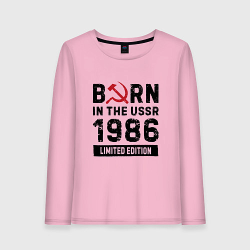 Женский лонгслив Born In The USSR 1986 Limited Edition / Светло-розовый – фото 1