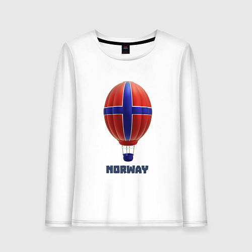 Женский лонгслив 3d aerostat Norway flag / Белый – фото 1