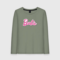 Лонгслив хлопковый женский Barbie logo, цвет: авокадо