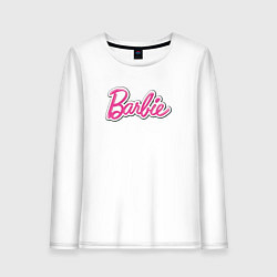 Лонгслив хлопковый женский Barbie logo, цвет: белый