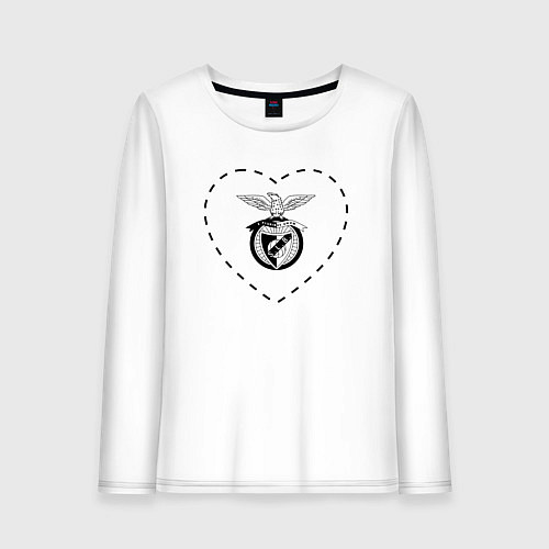 Женский лонгслив Лого Benfica в сердечке / Белый – фото 1