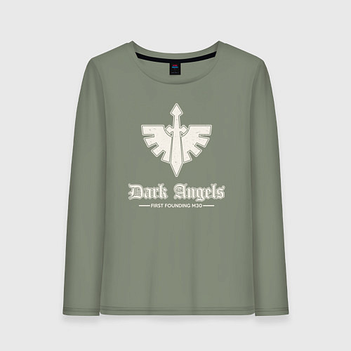 Женский лонгслив Темные ангелы лого винтаж / Авокадо – фото 1