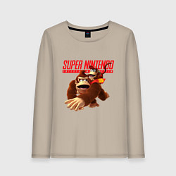 Лонгслив хлопковый женский Nintendo - DK, цвет: миндальный
