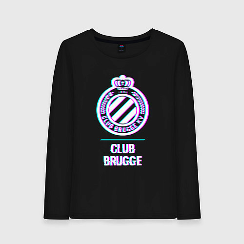 Женский лонгслив Club Brugge FC в стиле Glitch / Черный – фото 1