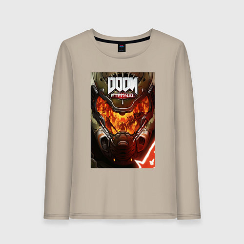Женский лонгслив Doom eternal - poster / Миндальный – фото 1