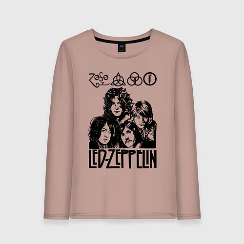 Женский лонгслив Led Zeppelin Black / Пыльно-розовый – фото 1