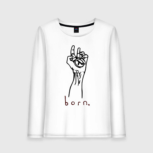 Женский лонгслив Half life - born / Белый – фото 1