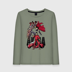 Лонгслив хлопковый женский Akira anime, цвет: авокадо