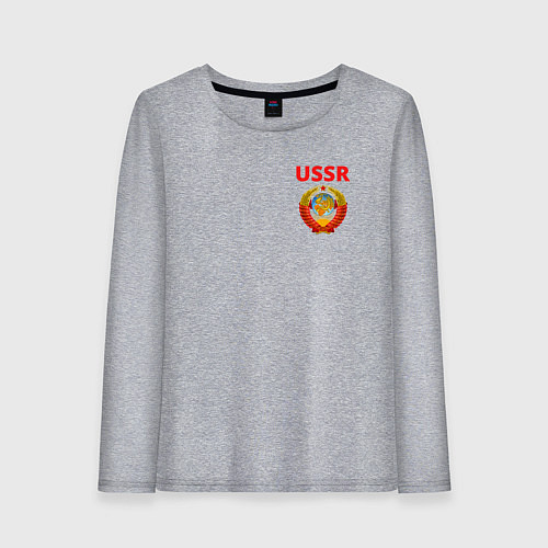 Женский лонгслив USSR логотип / Меланж – фото 1