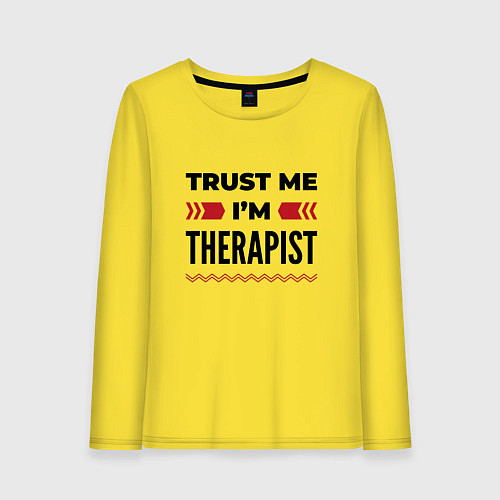 Женский лонгслив Trust me - Im therapist / Желтый – фото 1