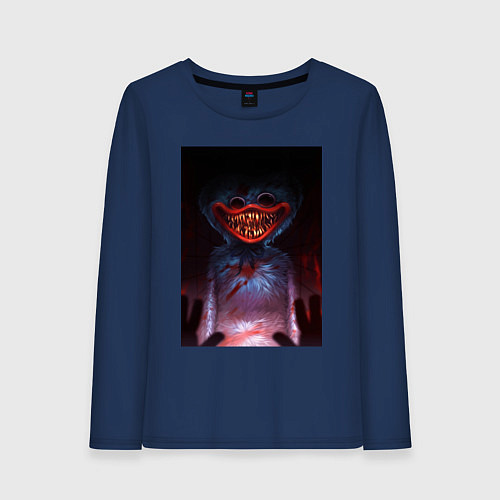 Женский лонгслив POPPY PLAYTIME ХАГИ ВАГИ ЗЛОЙ / Тёмно-синий – фото 1