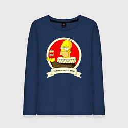 Лонгслив хлопковый женский To beer or not to beer?, цвет: тёмно-синий