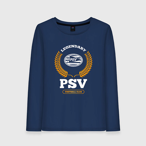 Женский лонгслив Лого PSV и надпись legendary football club / Тёмно-синий – фото 1