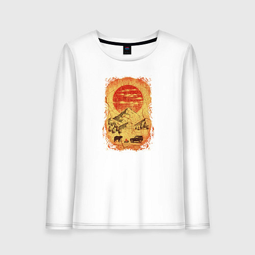 Женский лонгслив Бездорожье и медведи / Белый – фото 1