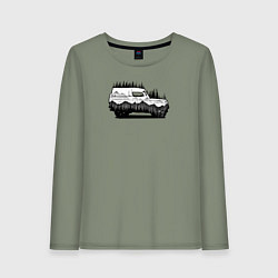 Лонгслив хлопковый женский Бездорожье без дорог, цвет: авокадо