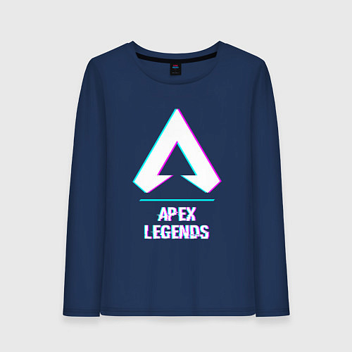 Женский лонгслив Apex Legends в стиле glitch и баги графики / Тёмно-синий – фото 1