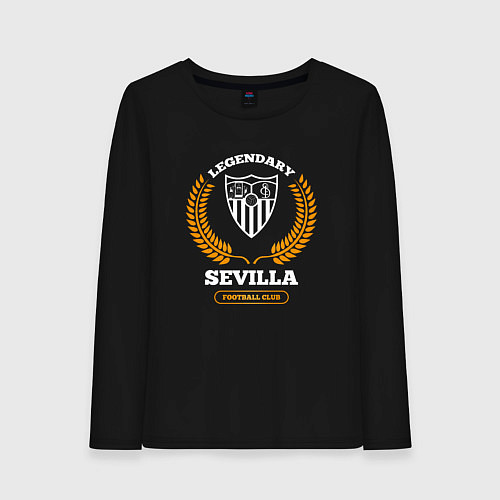 Женский лонгслив Лого Sevilla и надпись legendary football club / Черный – фото 1