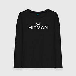 Лонгслив хлопковый женский Hitman - лого, цвет: черный