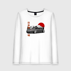Лонгслив хлопковый женский Nissan 350Z Back View, цвет: белый