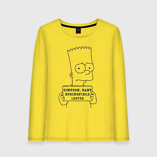 Женский лонгслив Simpson, Bart, Springfield, 159736 / Желтый – фото 1