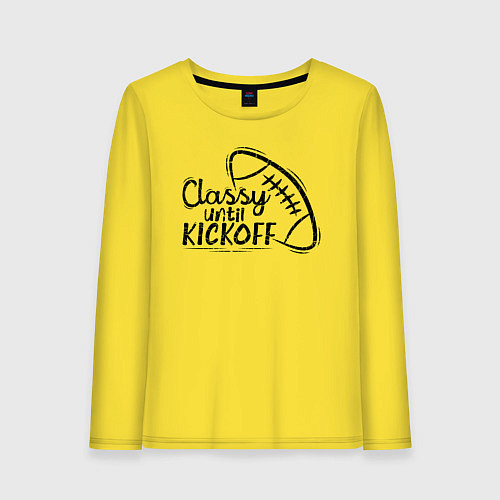 Женский лонгслив Classy Until Kickoff / Желтый – фото 1