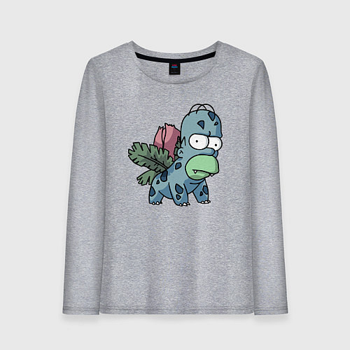 Женский лонгслив Гомер Бульбазавр / Меланж – фото 1