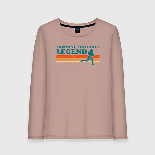 Женский лонгслив Фэнтези футбол - легенда / Пыльно-розовый – фото 1