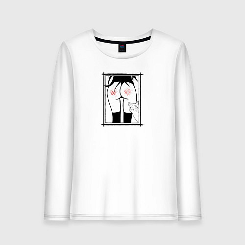Женский лонгслив Царапки / Белый – фото 1