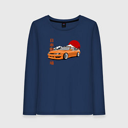 Лонгслив хлопковый женский Silvia s14 JDM Retro Car, цвет: тёмно-синий