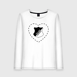 Лонгслив хлопковый женский Лого Hoffenheim в сердечке, цвет: белый