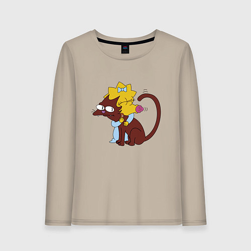 Женский лонгслив Мэгги и Снежок / Миндальный – фото 1