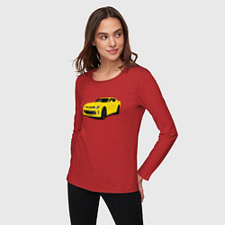 Лонгслив хлопковый женский Chevrolet Camaro American Car, цвет: красный — фото 2