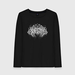 Лонгслив хлопковый женский Deathcore dark lettering graffiti, цвет: черный