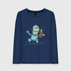 Лонгслив хлопковый женский Little Bender, цвет: тёмно-синий